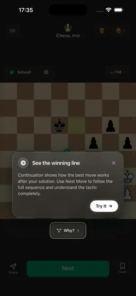 Follow the line to the finish — Chess Puzzles: Tactics Trainer
